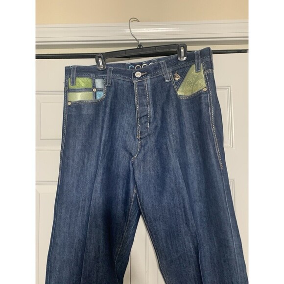 VTG Coogi Jeans Men 40x32 Blue Denim Embroidered Baggy Straight Hip Hop Y2K - Picture 5 of 11